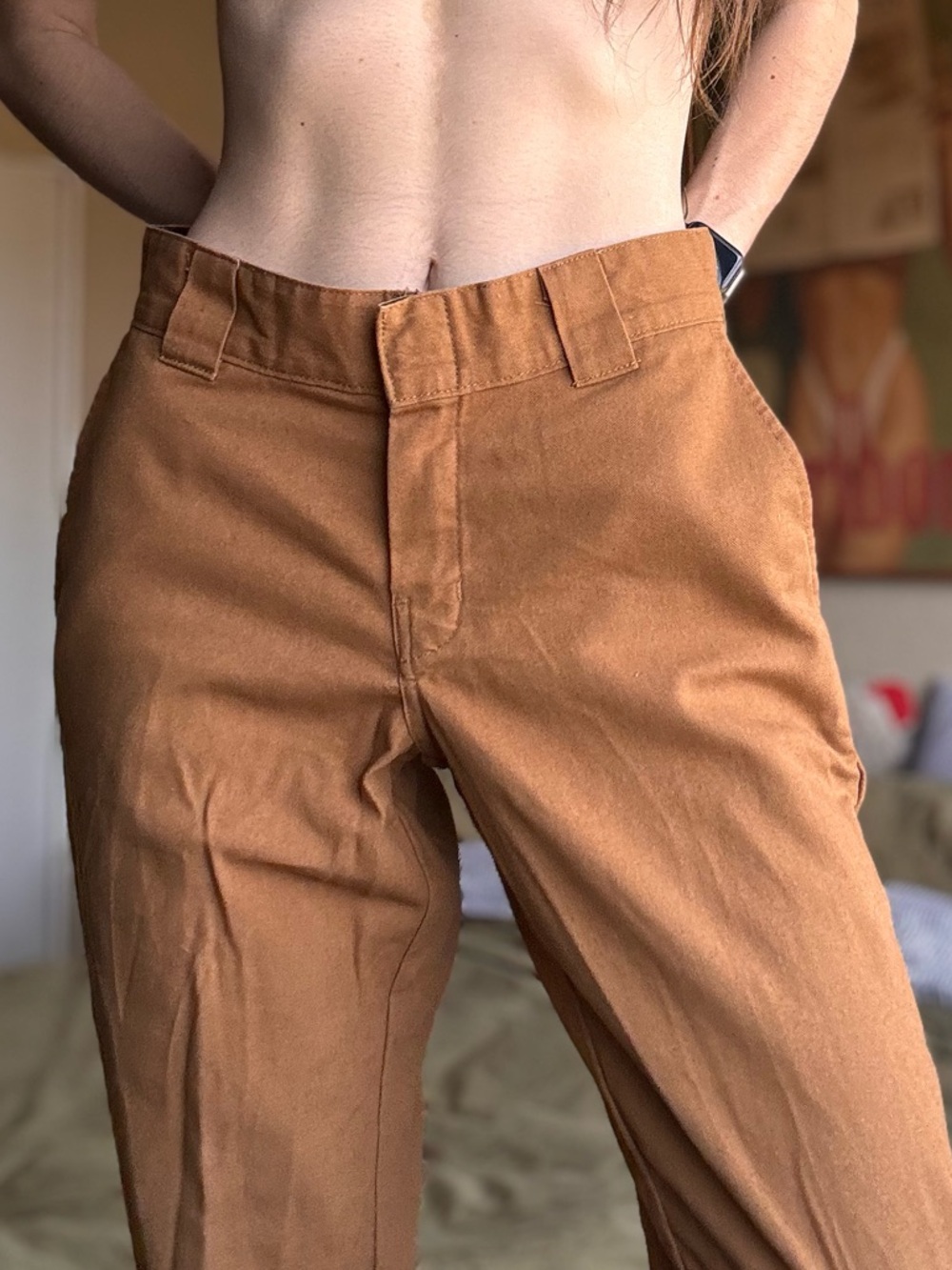 30x30 Dickies Dark Khaki Brown Straight Work Pants